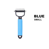Pet Deshedding Brush – Double-Sided Safety Blades, Small & Large Sizes for Dogs & Cats