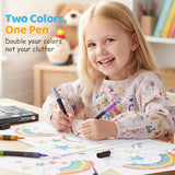 Dual-Tip Glitter Marker Pens – Brush & Fine Tip, Non-Toxic Water-Based Ink