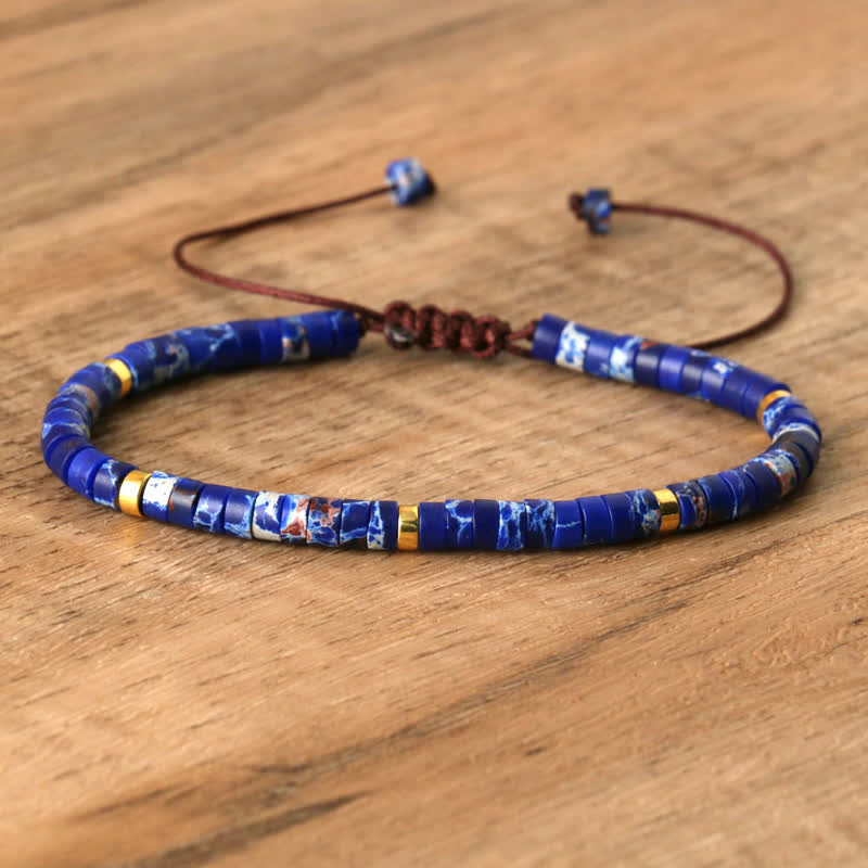 Seraphina – Braided Bracelet with 2.4mm Natural Stone Beads