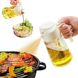 2-in-1 Glass Oil Sprayer – 470ml Spray & Pour, BPA-Free & Dishwasher Safe