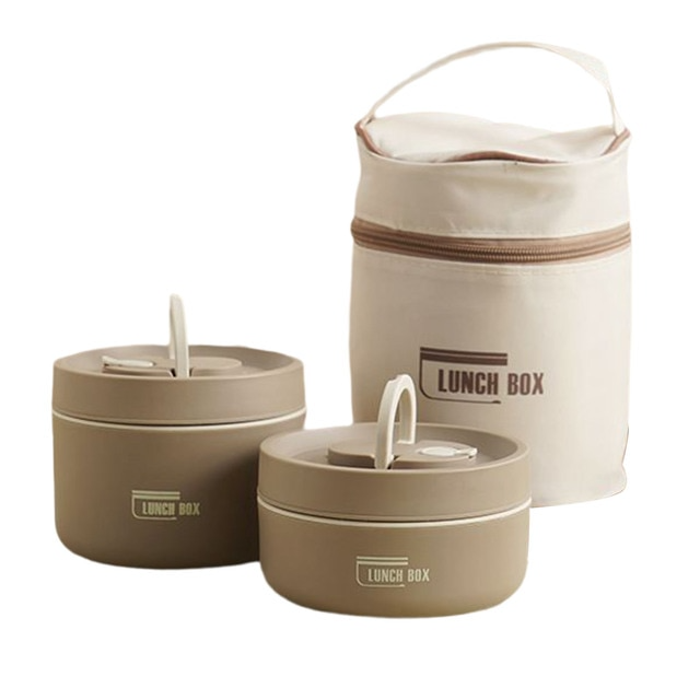 ThermoBox insulated lunchbox - Brown Small + Large