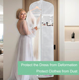 Premium Full-Length Wedding Dress Storage Set - Dustproof Bridal Gown Cover with Protective Features