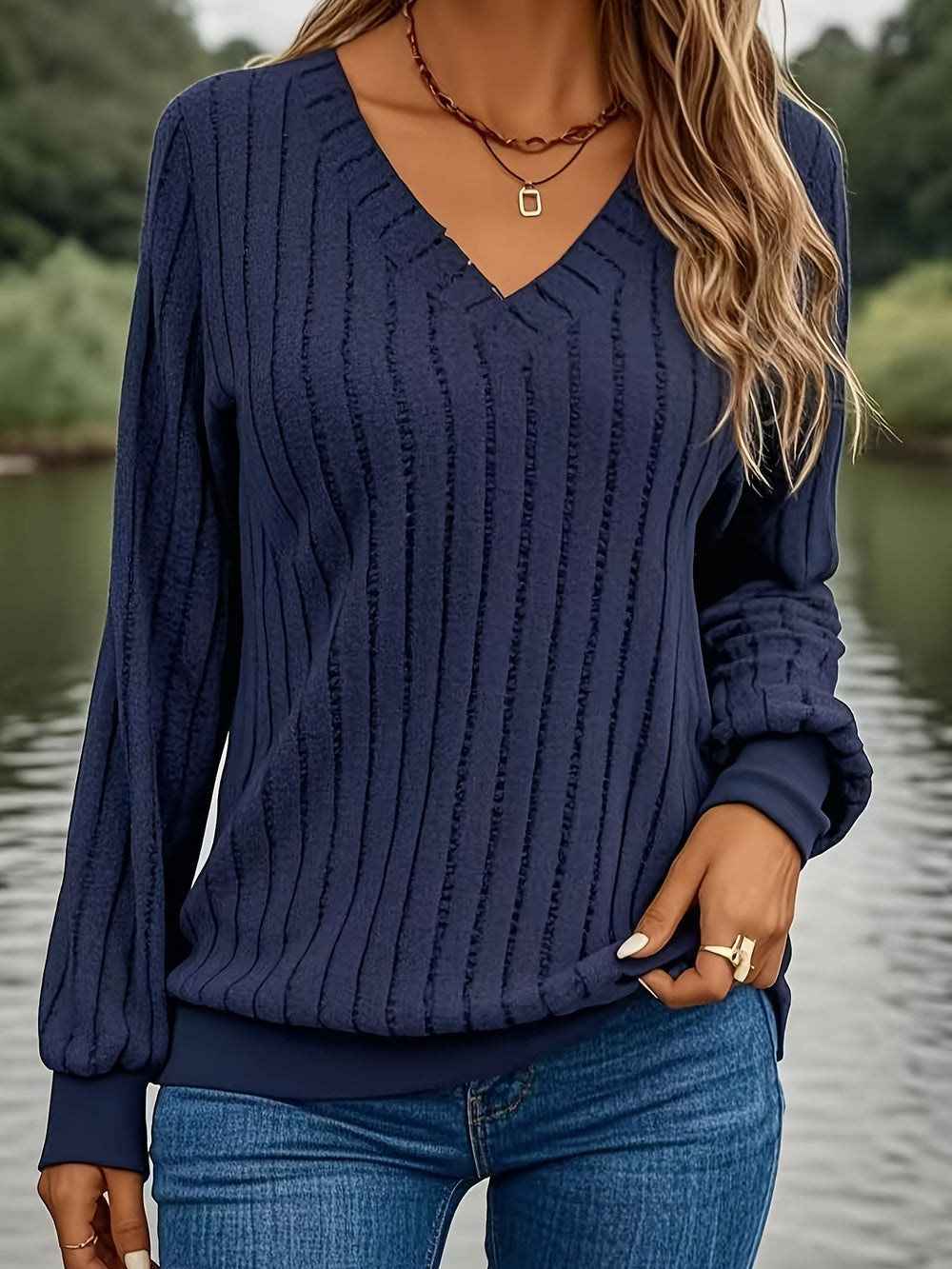 Enhanced Product Title: Joan™ - Stylish Ribbed V-Neck Sweatshirt for Women - Trendy and Comfortable Fashion Top

This optimized title includes relevant keywords while maintaining clarity and appeal for potential customers.
