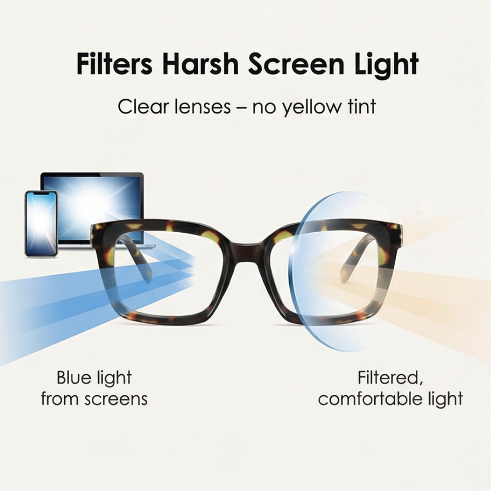 Blue Light Reading Glasses – Spring Hinges, UV Protection & Lightweight 25g
