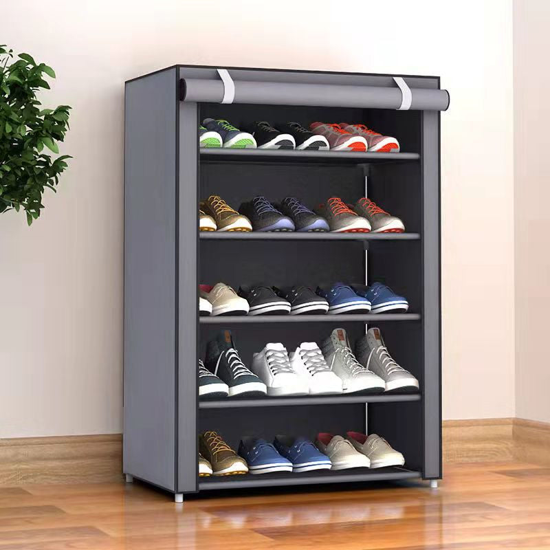 Optimized Product Title: **Stylish Fabric-Covered Shoe Cabinet with Sturdy Steel Frame – Available in 6 or 8 Tier Options for Maximum Storage**