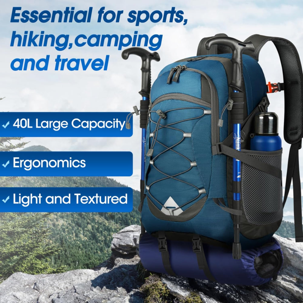 40L Waterproof Hiking & Camping Backpack - Lightweight, Packable & Durable - Ideal for Outdoor Adventures