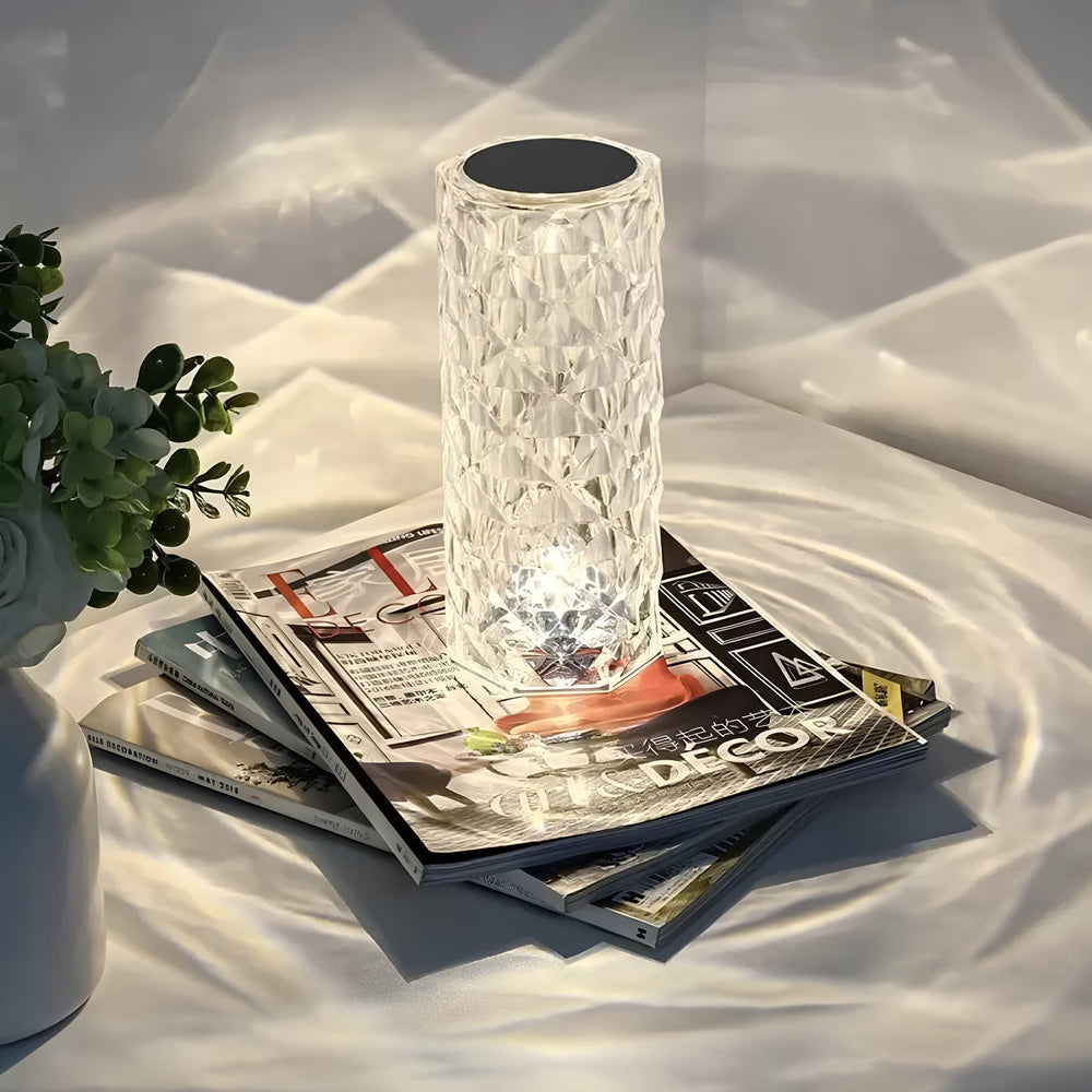 Crystal LED Touch Lamp – 16 Colors, USB-C Rechargeable & Remote Control