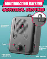 Calvero Rechargeable Ultrasonic Anti-Barking Device with 50ft Range