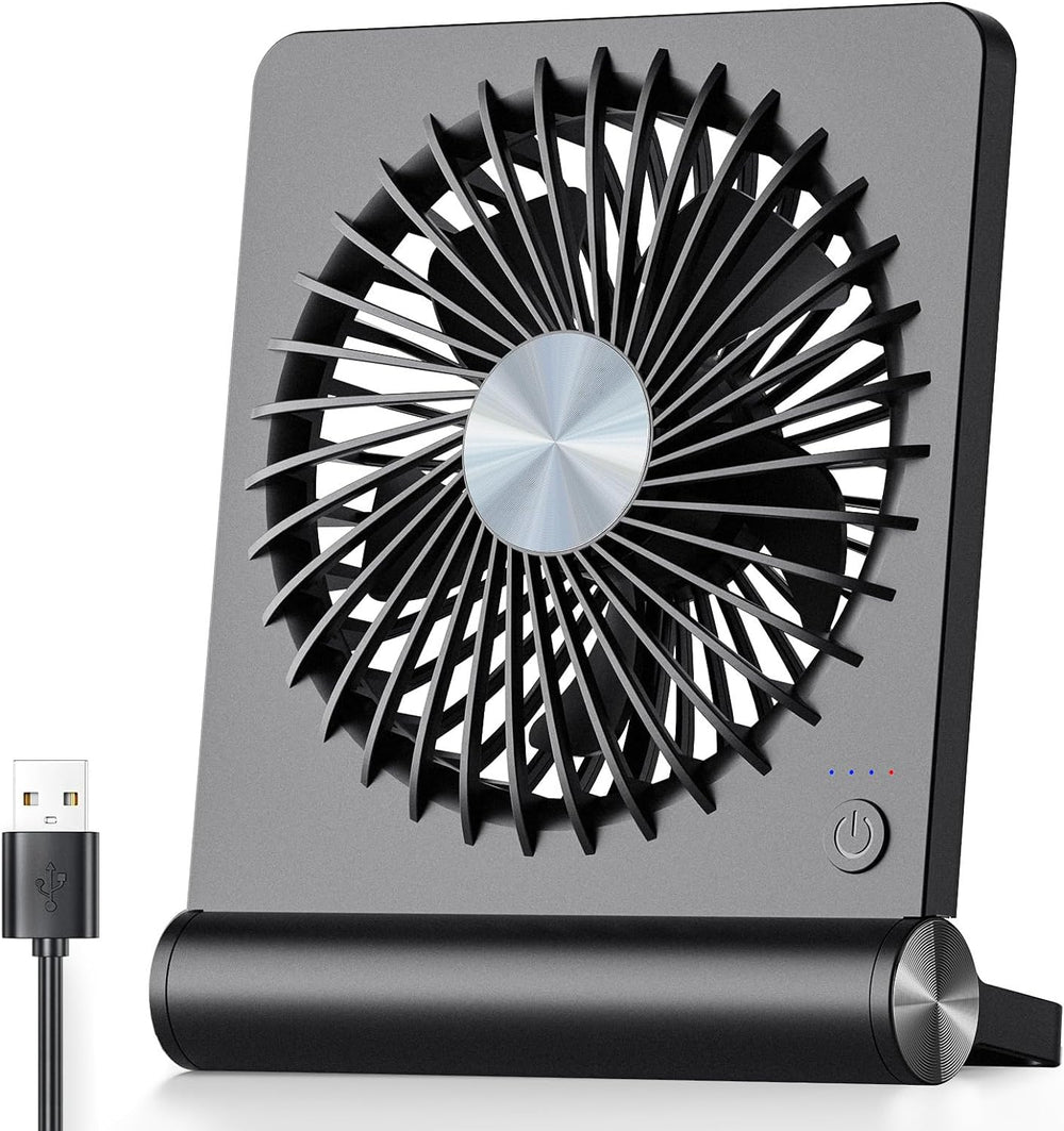 Ultra-Quiet USB Table Fan – Adjustable Angle, 5V, Compact Desk Cooling