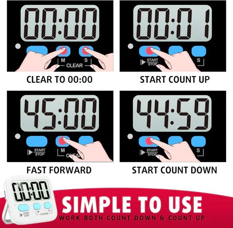 Digitaler Küchentimer mit großem Display – 2er-Set für präzises Kochen und Backen