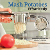 Optimized Product Title: **Edelstahl Kartoffelpresse für perfekt glattes Püree – Hochwertige Kartoffelpresse für einfache Zubereitung** 

This title includes relevant keywords while emphasizing the product's quality and functionality, making it more appea