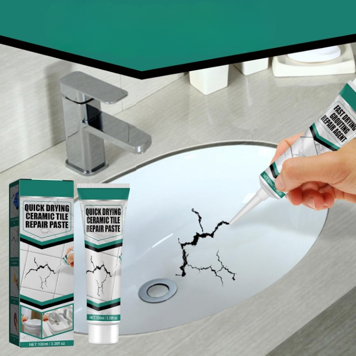 Fast-Drying Tile Repair Paste – Waterproof, Ceramic & Marble, 2-Set with Tools