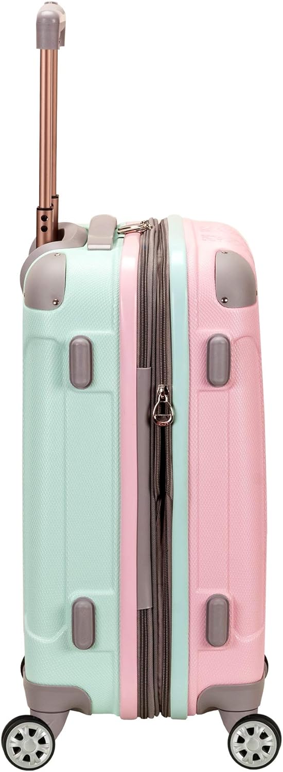Lightweight Expandable Hardside Carry-On Luggage with Double Spinner Wheels - Cotton Candy Color | Travel-Friendly Design