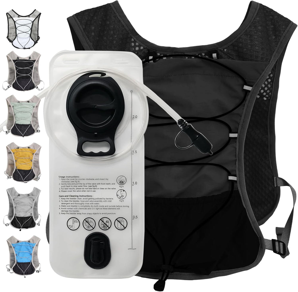 Dravien Ultra-Light Hydration Running Vest with 2L Water Bladder - Perfect for Trail Running, Hiking & Outdoor Activities