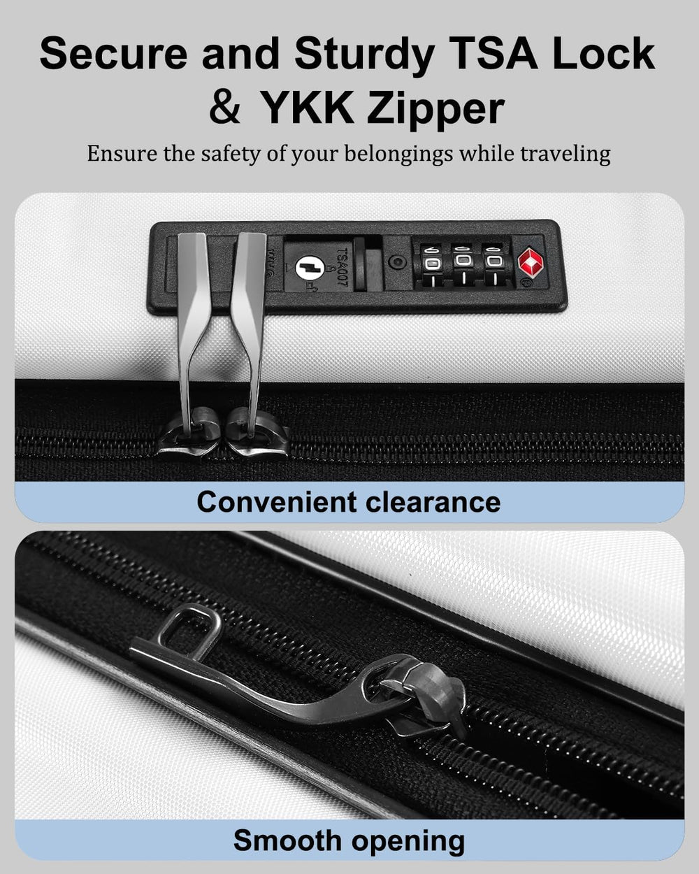 Expandable Hard Shell Carry-On Luggage with Front Pocket & TSA-Approved Lock - Lightweight Travel Suitcase