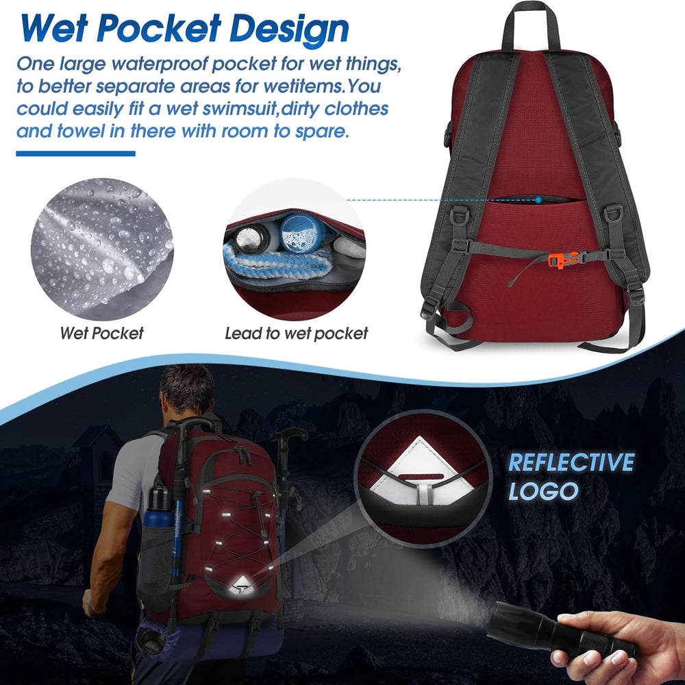 40L Waterproof Hiking & Camping Backpack - Lightweight, Packable & Durable - Ideal for Outdoor Adventures