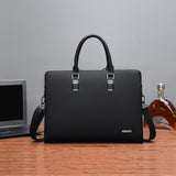 Premium Genuine Leather Multi-Compartment Business Briefcase for Professionals - Stylish & Durable Work Bag