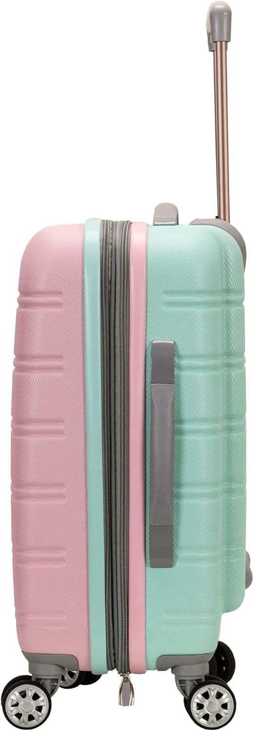 Lightweight Expandable Hardside Carry-On Luggage with Double Spinner Wheels - Cotton Candy Color | Travel-Friendly Design