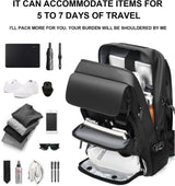 50L Waterproof Travel Backpack with Shoe Compartment, USB Charging Port & Ergonomic Design - Ideal for Hiking, Camping, and Daily Use
