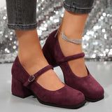 Lena – Suede Buckle Pumps