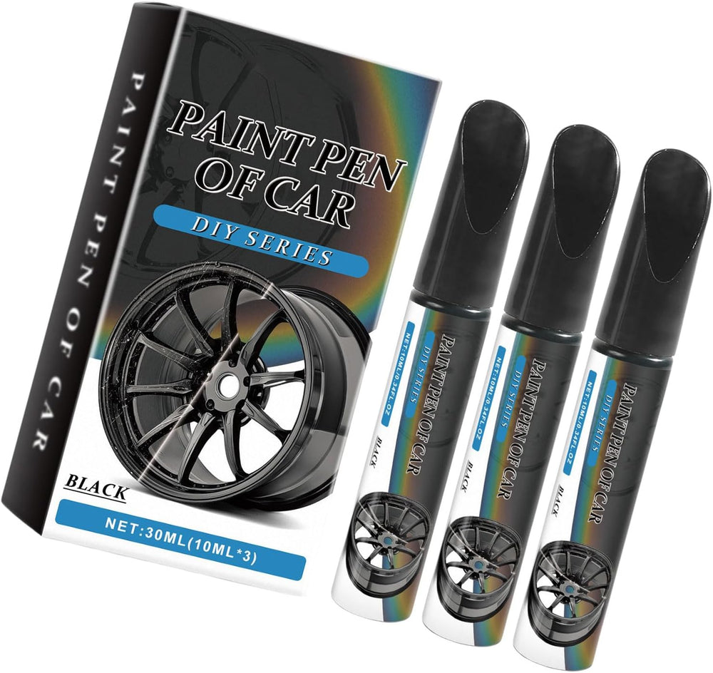 Black Rim Repair Paint Pen Set – 3x 10ml, Waterproof & Fast-Dry for Alloy Wheels