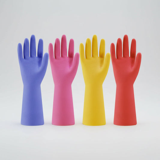 Rubber Gloves Set – Kitchen Cleaning, Gardening & Non-Slip Reusable Grip
