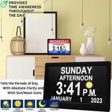 11.5-Inch Digital Calendar Day Clock with 19 Reminders - Claryon