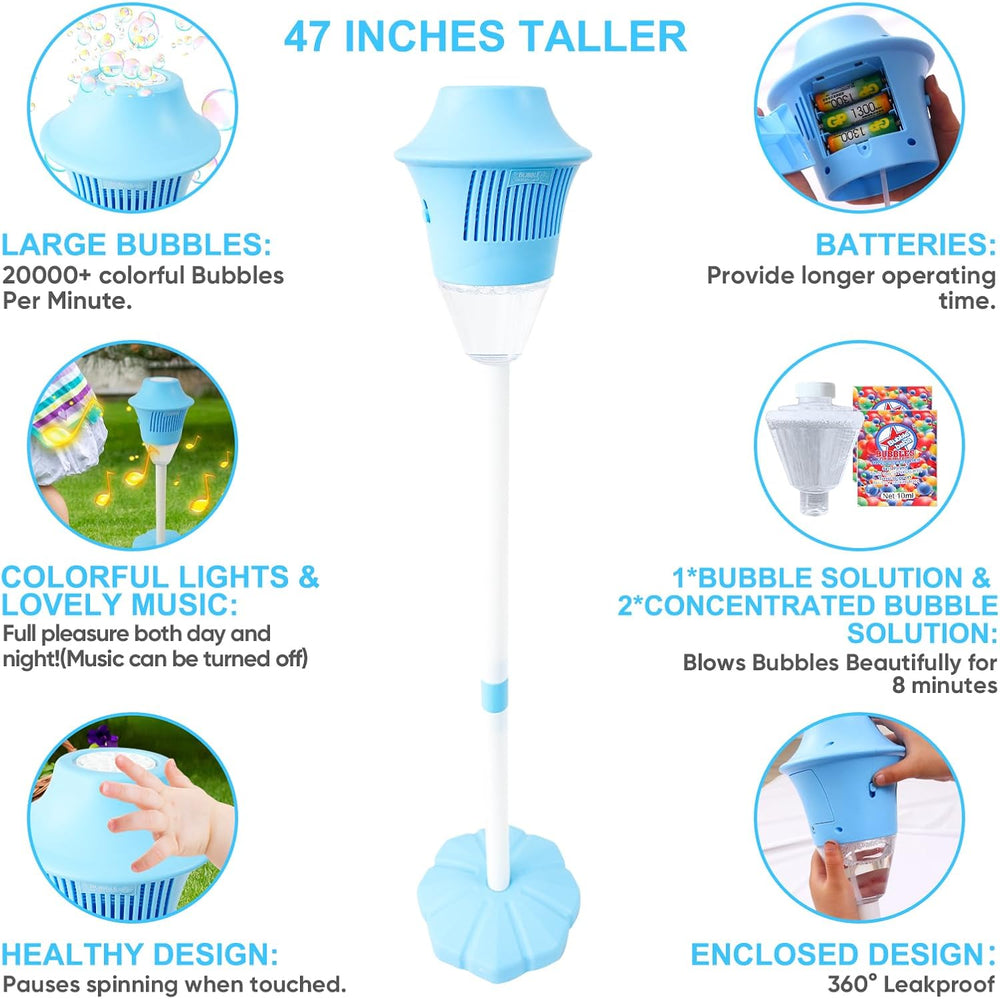 Bubble Machine with Stand – 20,000/Min, Height-Adjustable & USB Powered
