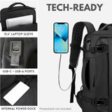 15" Waterproof Laptop Backpack with Side Opening & USB-C Port - TrekPro Series