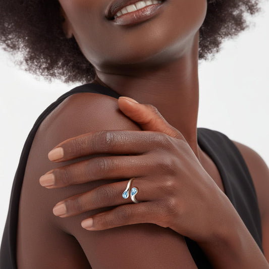 Birthstone Ring – Dainty, Silver-Tone & Adjustable Fit