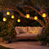 Solar Flame Lantern – LED Flame Effect, Dusk Sensor & Solar + USB Charging
