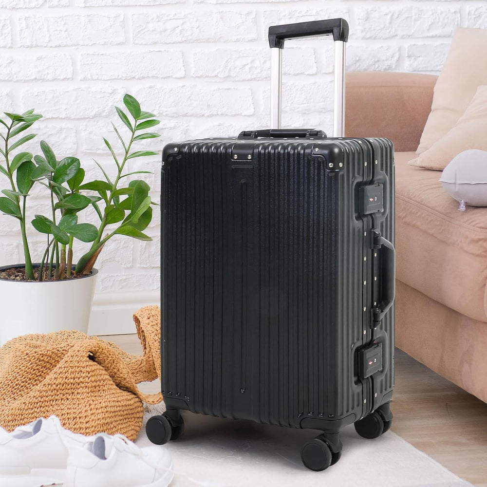Enhanced Product Title: **Premium Aluminium Frame Carry-On Luggage with TSA Lock & Whisper-Quiet Wheels - Lightweight & Durable Travel Suitcase**