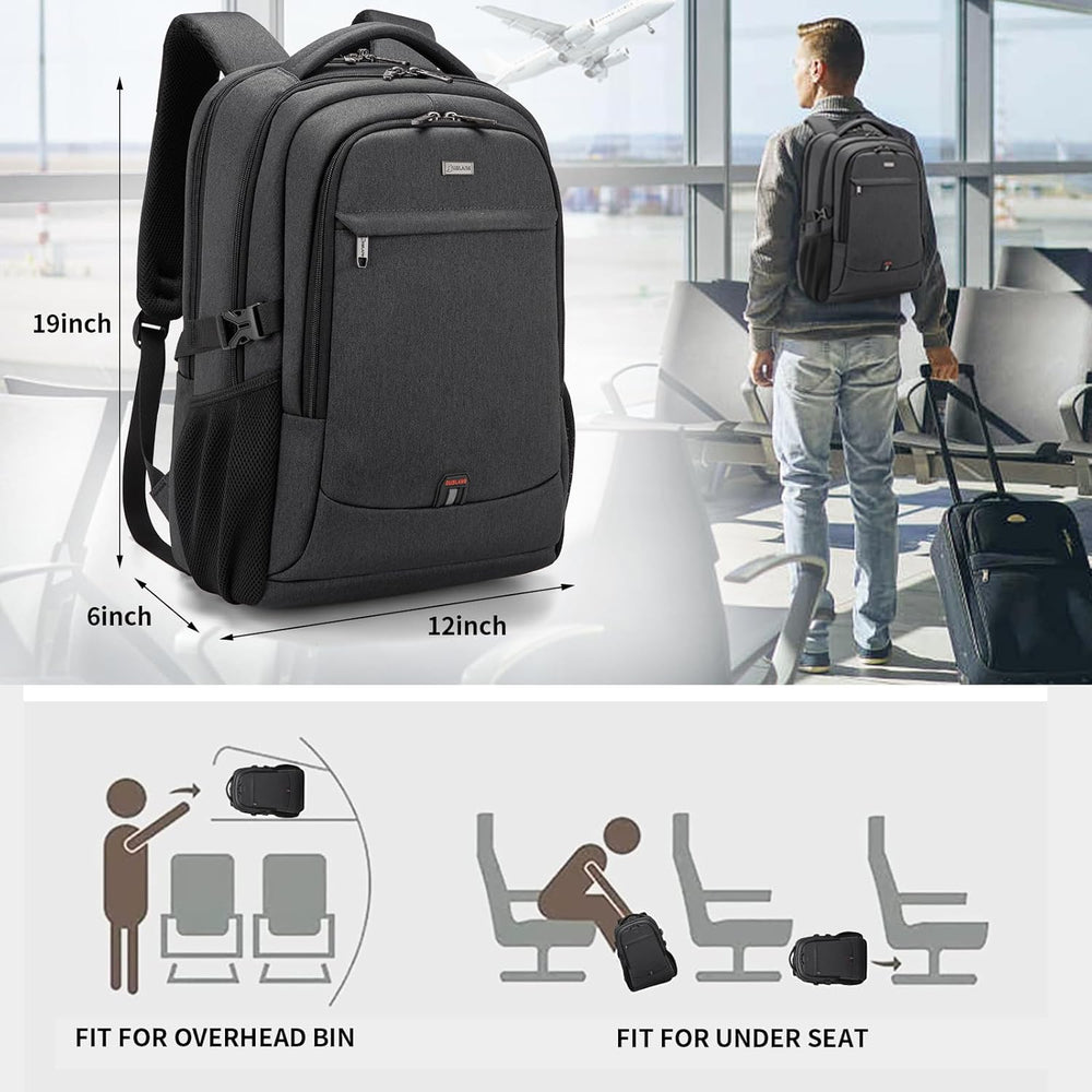 Water-Resistant Travel Laptop Backpack with USB Charging Port & Organized Storage Compartments - Perfect for Commuting & Travel
