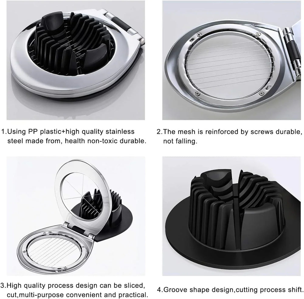 Optimized Product Title: **Edelstahl Eierteiler – Multifunktionaler Eier-Schneider für Scheiben, Spalten & Viertel | Küchenhelfer für perfekte Eiergerichte** 

This title includes relevant keywords while enhancing clarity and appeal for potential buyers.