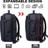 Expandable 45-55L Waterproof Travel Backpack