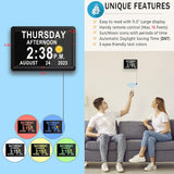 11.5-Inch Digital Calendar Day Clock with 19 Reminders - Claryon