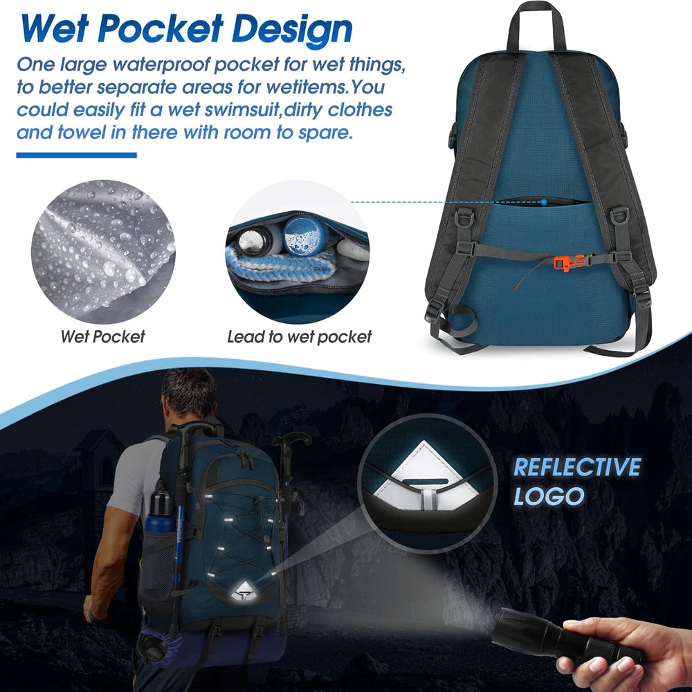 40L Waterproof Hiking & Camping Backpack - Lightweight, Packable & Durable - Ideal for Outdoor Adventures