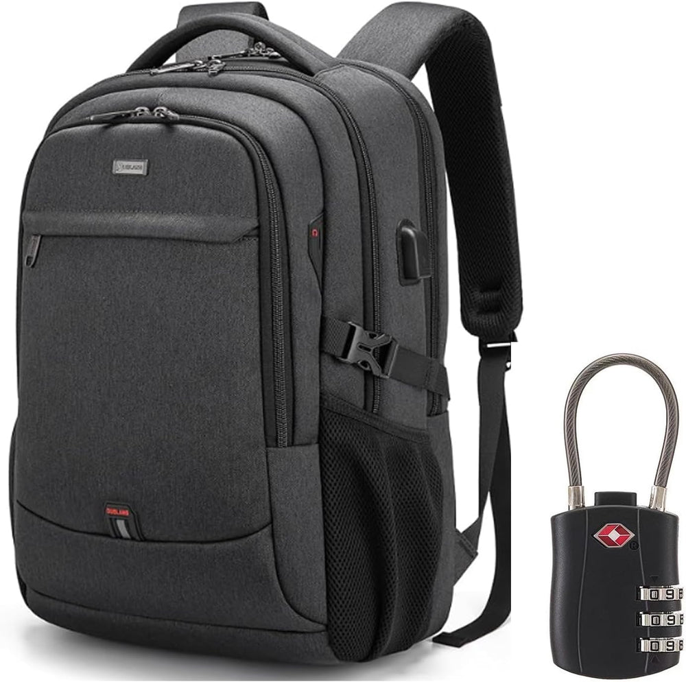 Water-Resistant Travel Laptop Backpack with USB Charging Port & Organized Storage Compartments - Perfect for Commuting & Travel