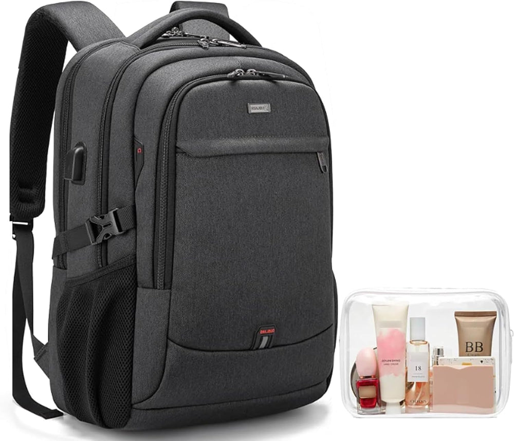 Water-Resistant Travel Laptop Backpack with USB Charging Port & Organized Storage Compartments - Perfect for Commuting & Travel