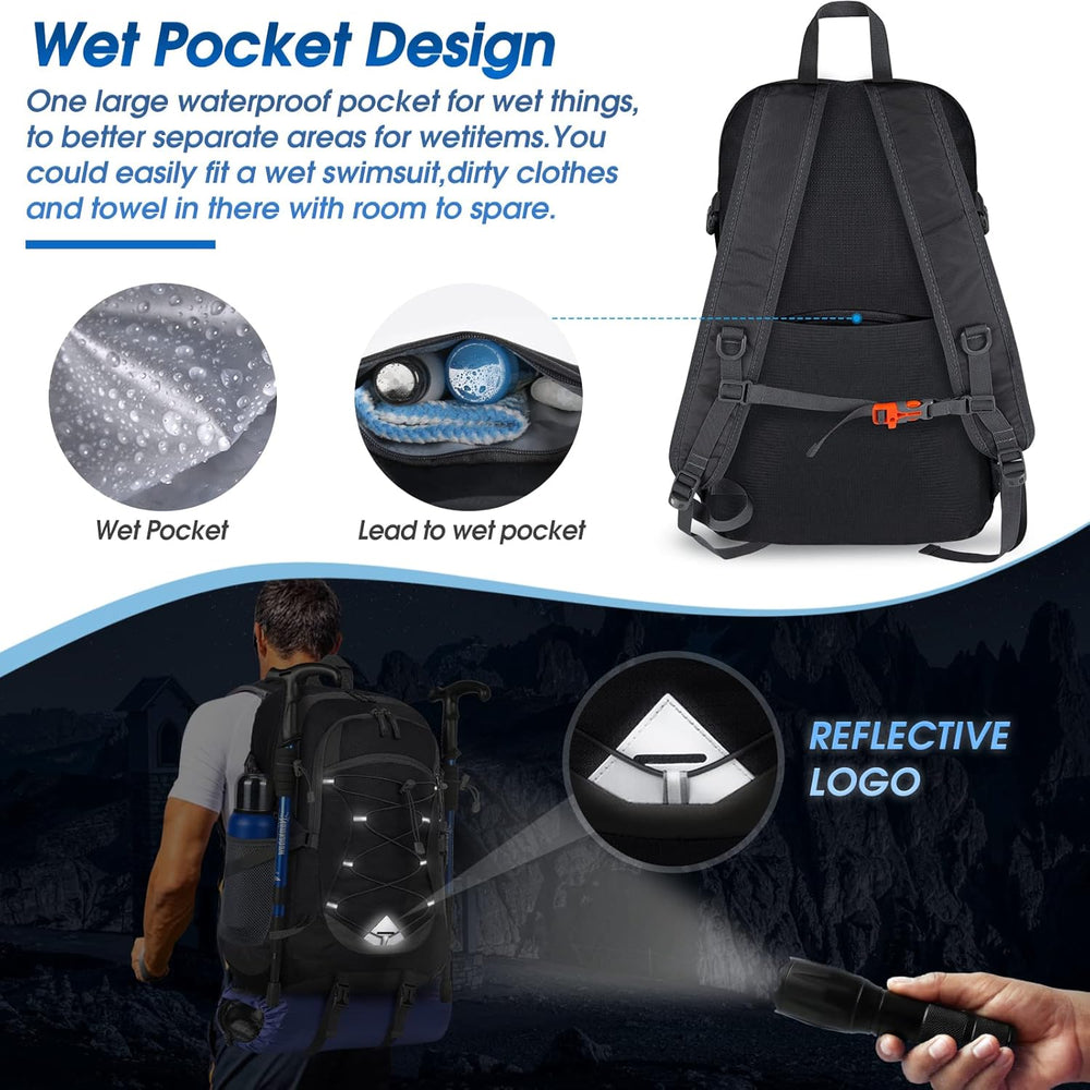 40L Waterproof Hiking & Camping Backpack - Lightweight, Packable & Durable - Ideal for Outdoor Adventures