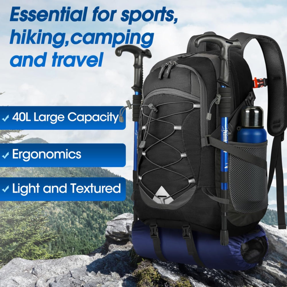 40L Waterproof Hiking & Camping Backpack - Lightweight, Packable & Durable - Ideal for Outdoor Adventures