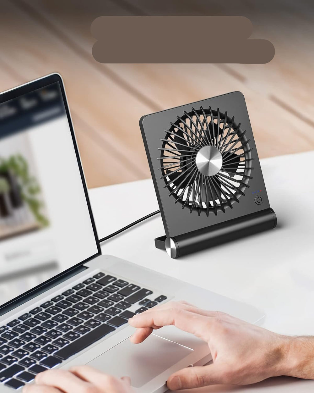 USB Desk Fan – Ultra-Quiet Operation, Adjustable Tilt & Compact Design