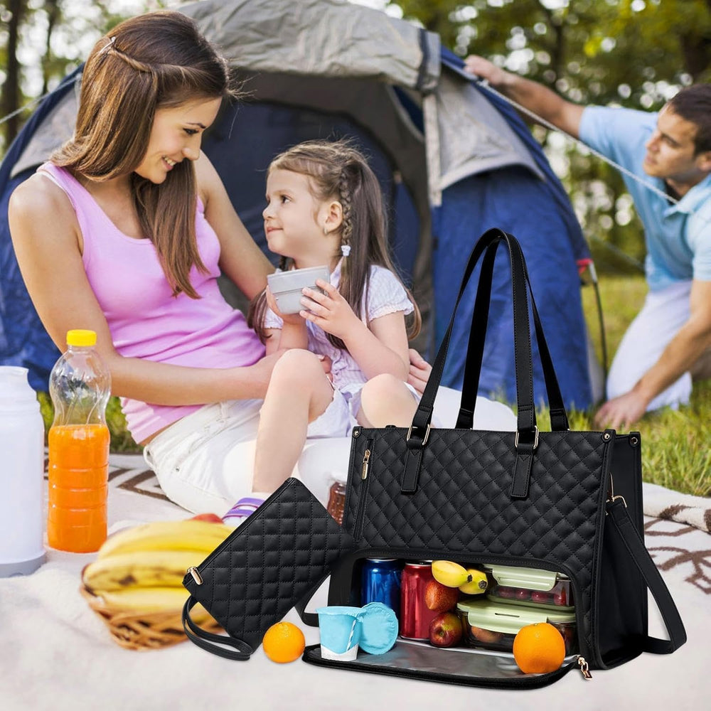Insulated Cooler Lunch Bag – 15-Inch Laptop Compartment, Leakproof & Oxford Fabric
