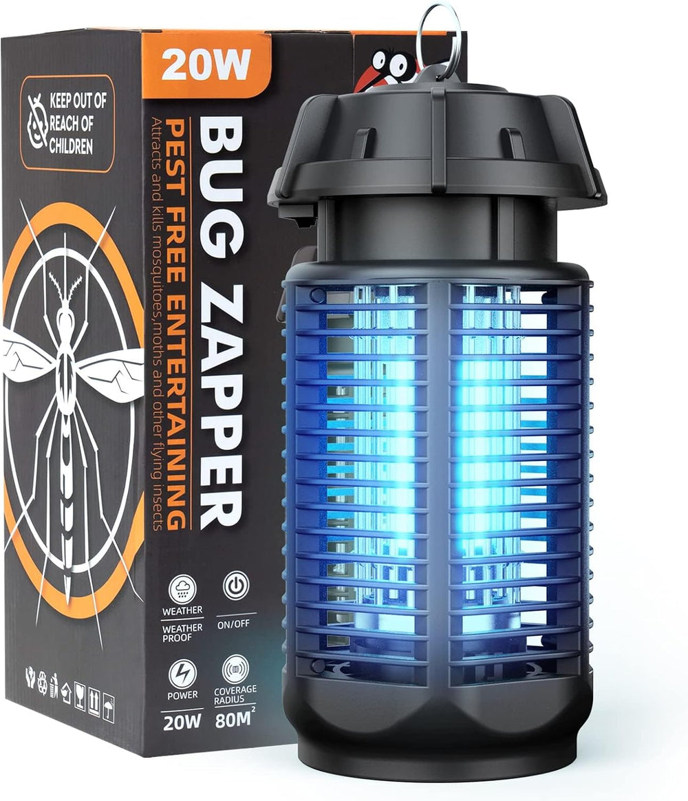 Electric Bug Zapper with 20W UV Light and 4200V Grid, IPX4 Waterproof - Zeytra