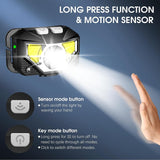 Lumivor – 2-Pack Ultra-Bright Rechargeable LED Headlamp with Motion Sensor