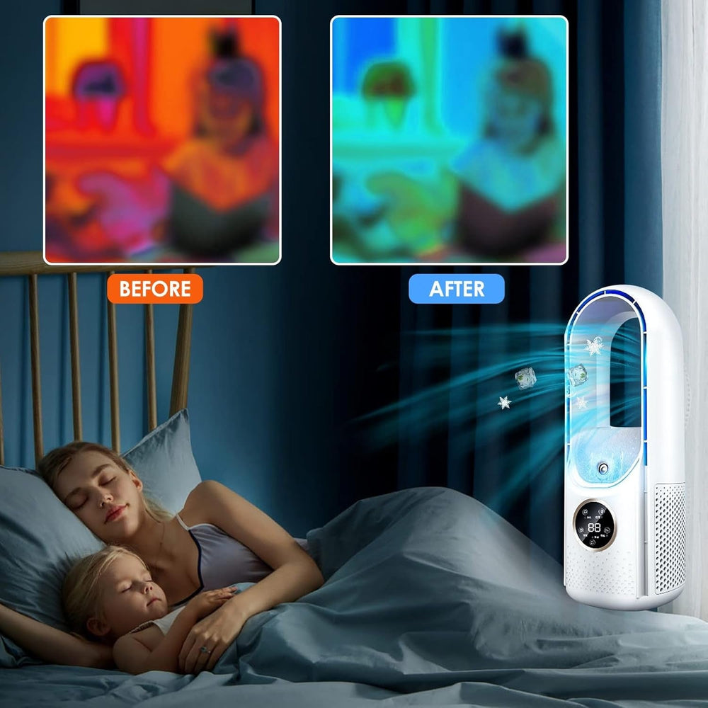 BowLift | Bladeless Portable Fan | Ultra-Quiet, Ergonomic Design & Ideal for Home and Office Use