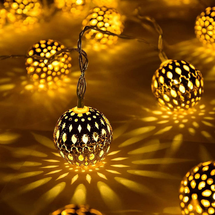SunGlow Strings Moroccan-Style Waterproof Solar String Lights