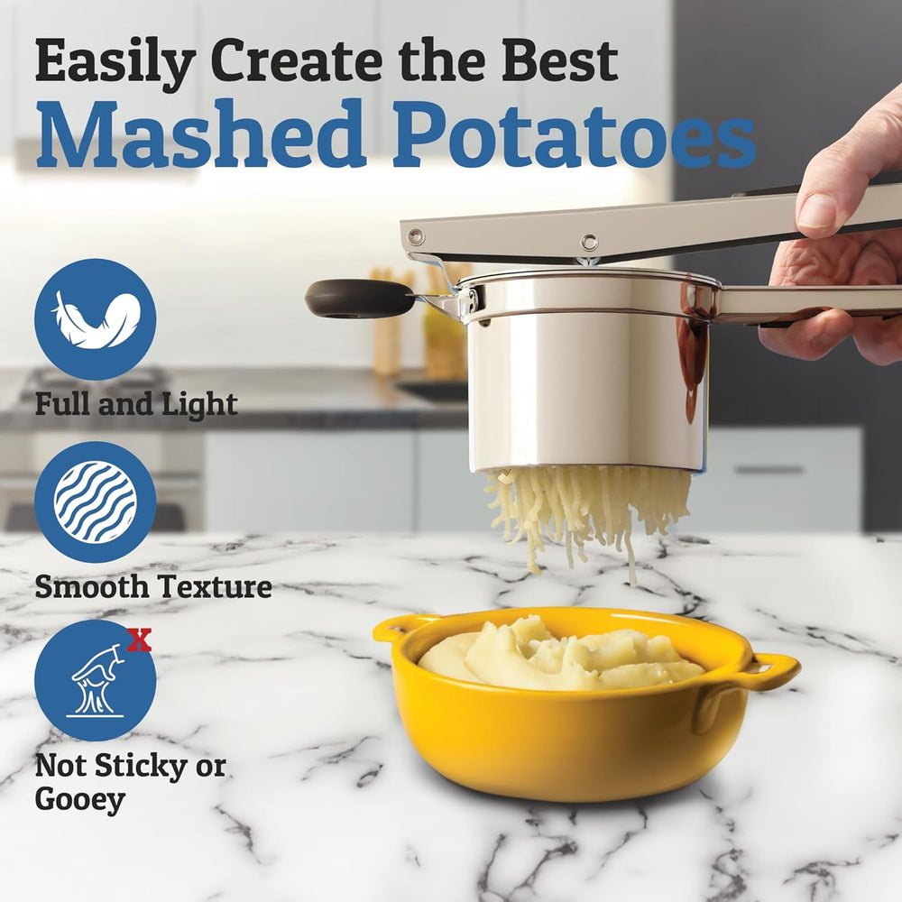 Optimized Product Title: **Edelstahl Kartoffelpresse für perfekt glattes Püree – Hochwertige Kartoffelpresse für einfache Zubereitung** 

This title includes relevant keywords while emphasizing the product's quality and functionality, making it more appea