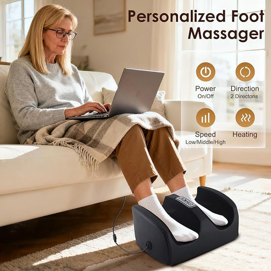 Electric Foot Massager – Heat Function, 3 Speed Settings & Dual Rotation