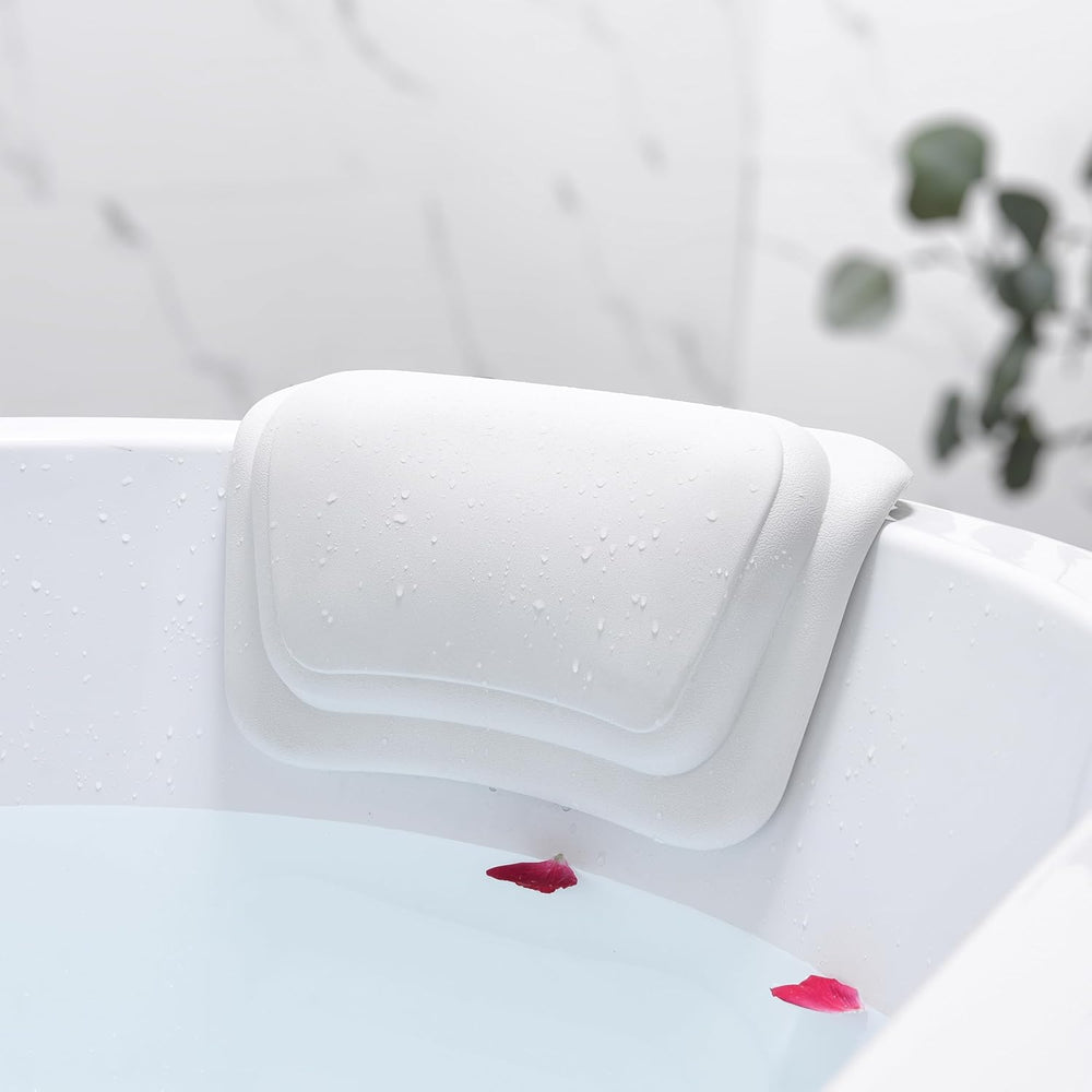 Non-Slip Bath Pillow – Suction Cup Grip, Waterproof PU & 31×18×9cm Ergonomic Fit